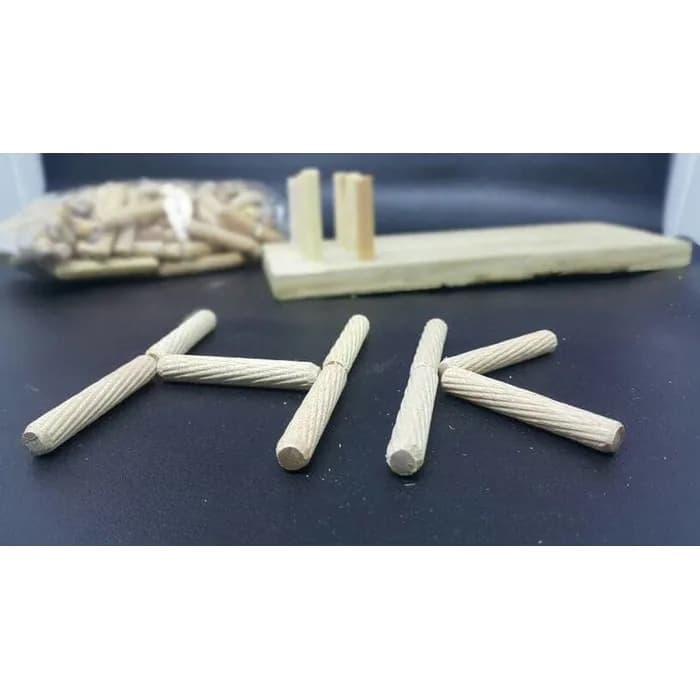 Kayu Dowel Woodenjoy 10 mm x 50 mm model ulir
