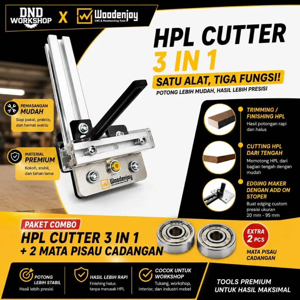 Paket Hpl Cutter Combo 3 in 1 lengkap Mata Pisau 2 pcs // DND WORKSHOP X WOODENJOY