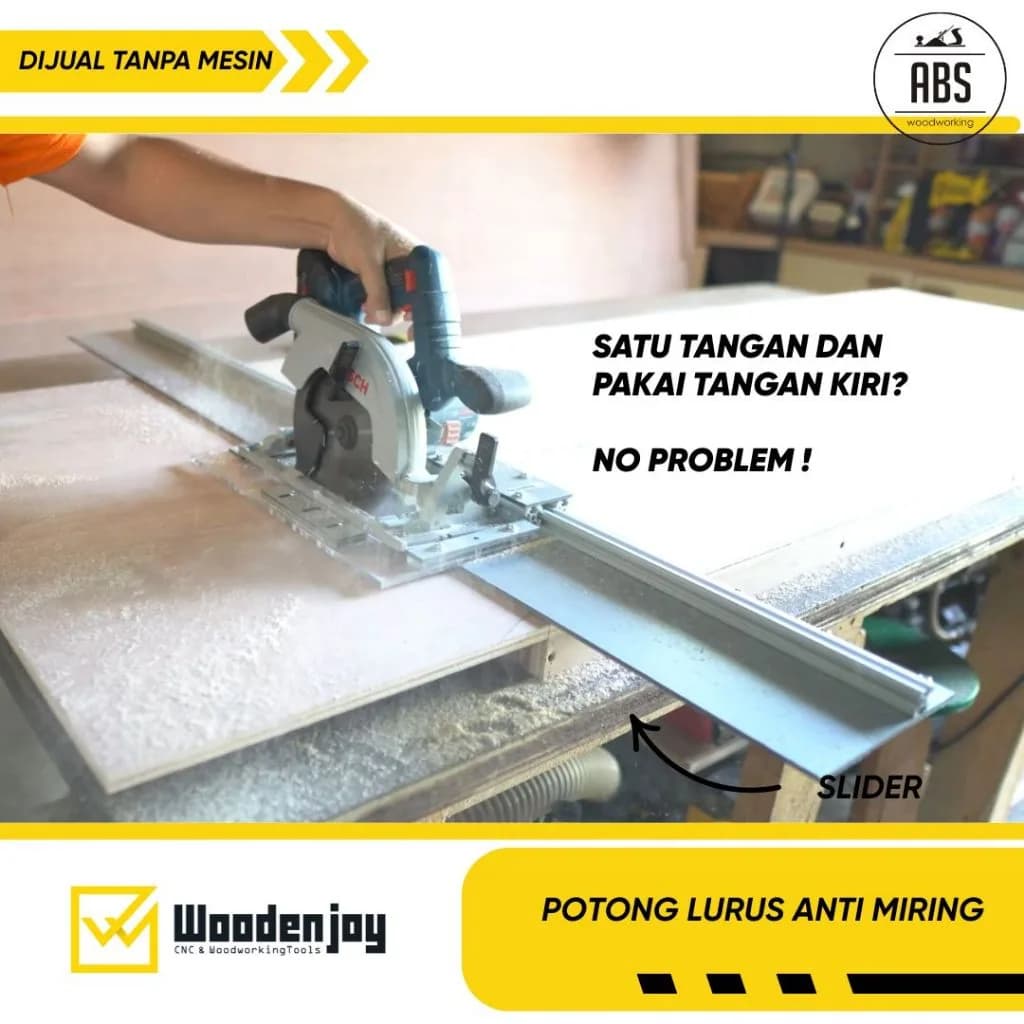 TRACKSAW TRACK SAW CIRCULAR SAW PREMIUM SIRKEL UNIVERSAL PEMANDU GERGAJI POTONG PAPAN PLYWOOD ANTI MIRING 260 CM FREE 65 CM || WOODENJOY || ABS ||