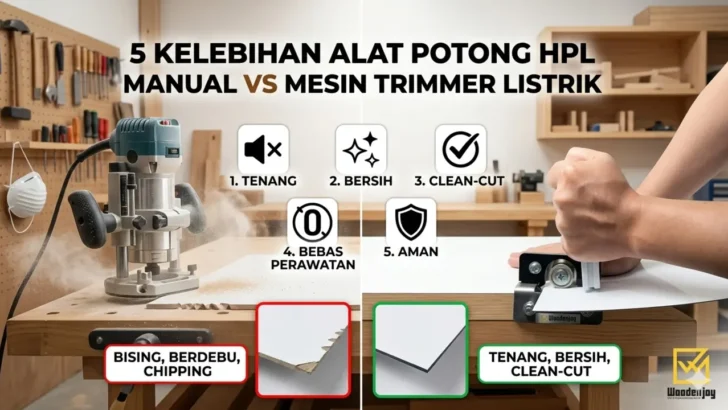 5 Kelebihan Alat Potong HPL Manual Dibandingkan Mesin Trimmer Listrik untuk Hasil Clean Cut